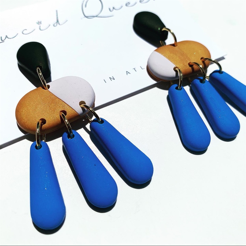 Color Block Earrings - Picture 3 of 5